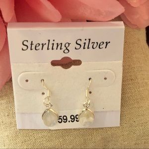 NWT Rainbow Moonstone sterling Silver Earrings